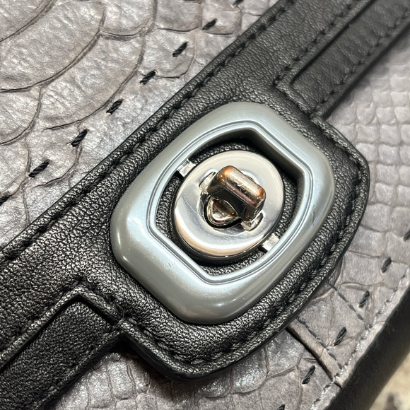 Coach Pinnacle Embossed Python Exotic Color Block Clutch/Wristlet EUC